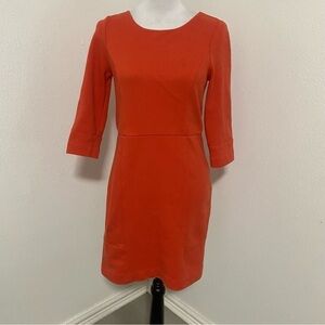 Banana Republic Women’s Cotton 3/4 Sleeves MIDI Dress Zip Back Size 2 Small Flaw